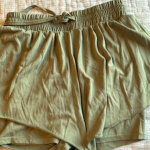 Olive Green Drawstring Shorts